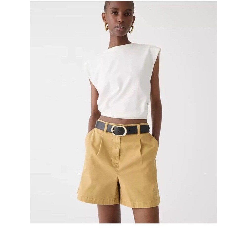 J. Crew Factory High Waist Khaki Tan Shorts